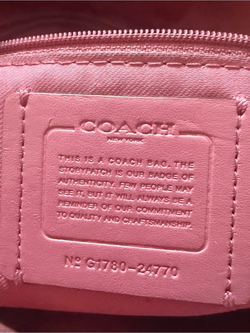 Coach pink pebbled
